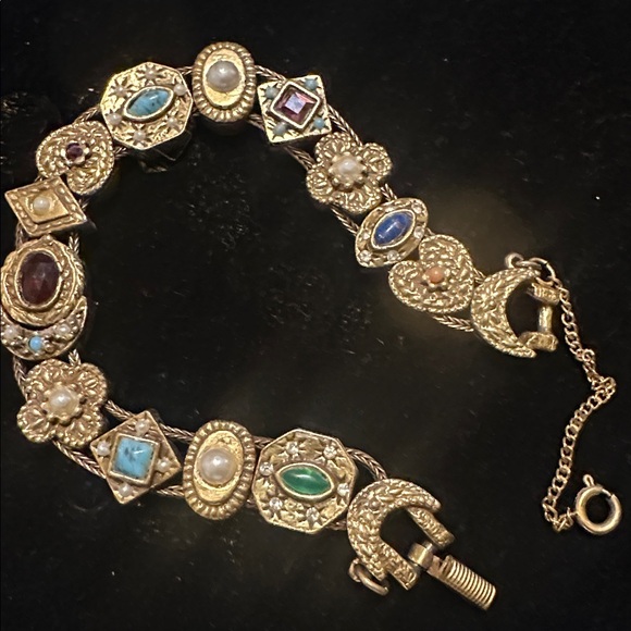 Goldette Multi-Stone Bracelet with Colorful Gems - Picture 2 of 3